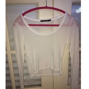 Brandy Melville white cropped shirt⭐️