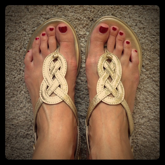 cole haan gold sandals