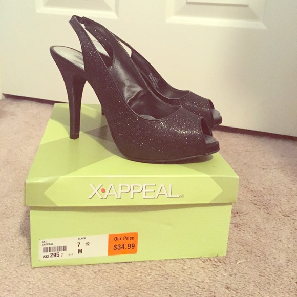 Black sparkly heels