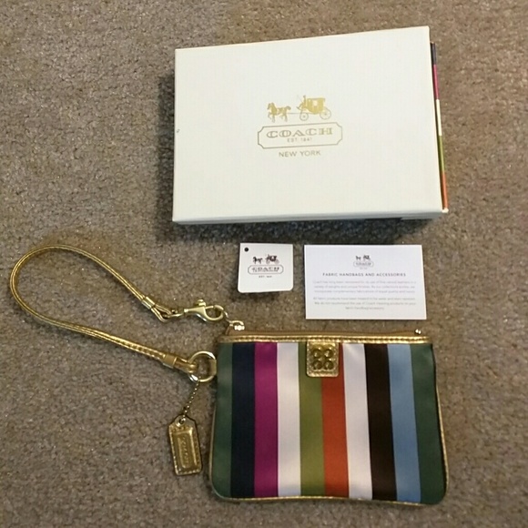 Coach Adorable Striped Wristlet