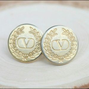 Valentino vintage logo button earrings