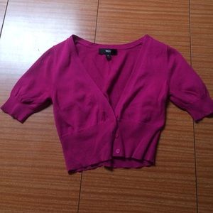 Magenta crop sweater cardigan size S