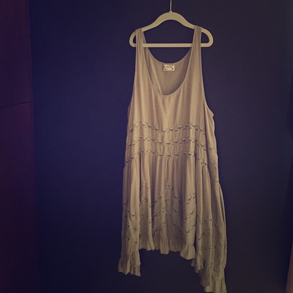 Free people lace trim tunic, lavender