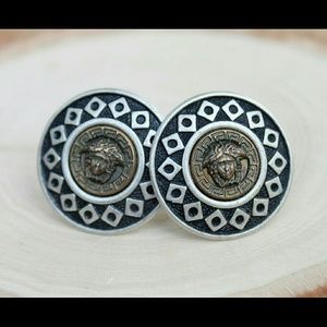 Versace vintage Medusa button earrings