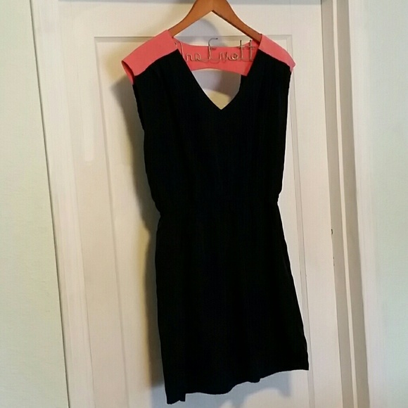 Navy and Coral Dress with Pockets