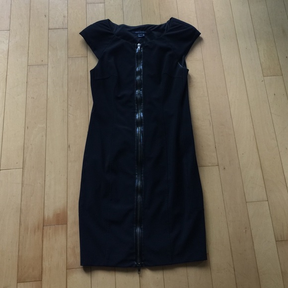 French connection black front zippered dress