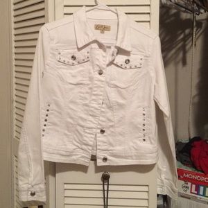 White with rhinestone jean jacket