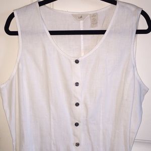 J.Jill Beautiful White Linen Button Down Top