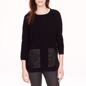 J. Crew leather pocket sweater