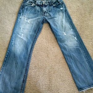 Men's Size 33x32R BKE Derek Distressed Jeans