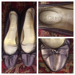 J. Crew Kerrington Metallic Bronze Ballet Flats