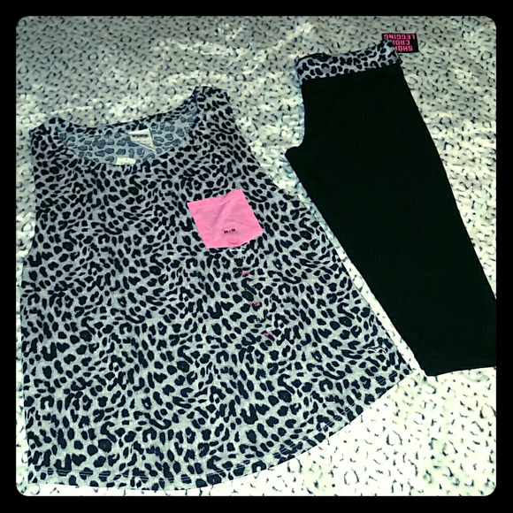 NWT VSPINK leopard print 2 Piece set - Picture 1 of 4