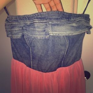 High low denim dress