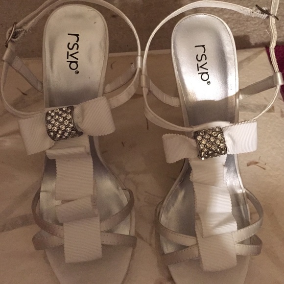 Great bridal shoe. White high heel dress sandals