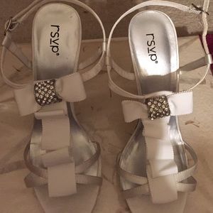 Great bridal shoe. White high heel dress sandals