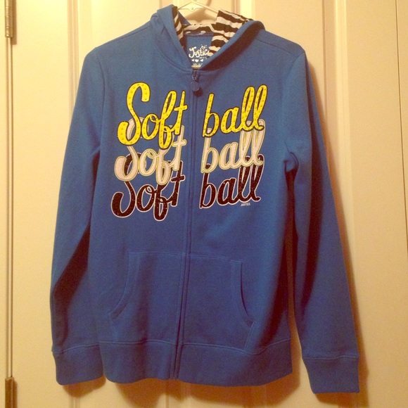 Justice Softball Zip Up Hoodie