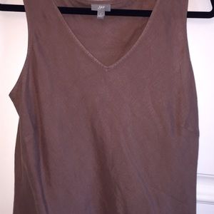 J.Jill Coco Brown Linen Top