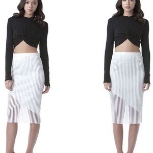 Large black long sleeve twisted crop top Kim k