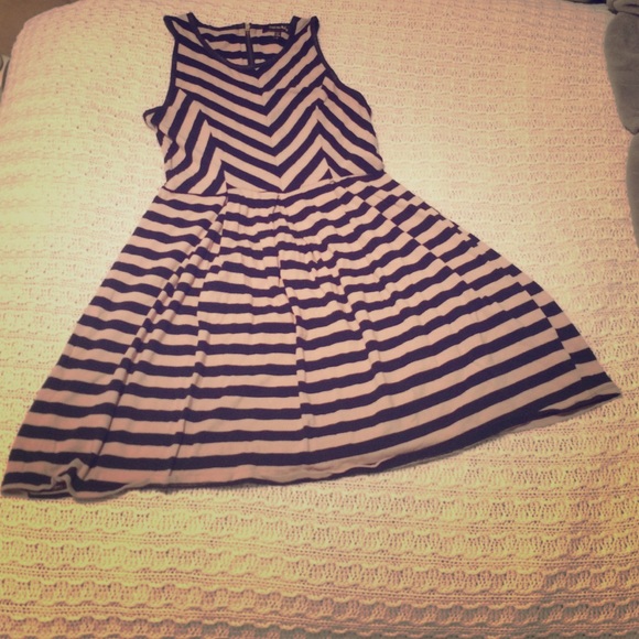 Max and Riley Dresses & Skirts - Tan and black striped dress.