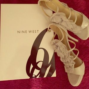 Off White Dress sandals with glitter-"fairytale"