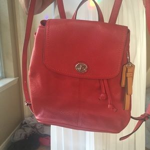 Coach leather backpack