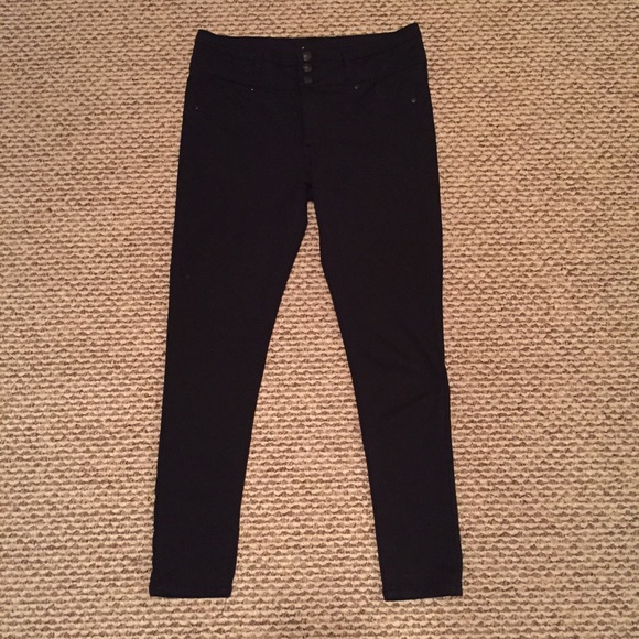 Xhiliration Black Work Skinny Pants