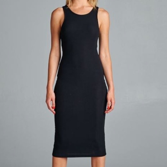 Fitted sleeveless bodycon dress midi Racerback - Picture 1 of 1
