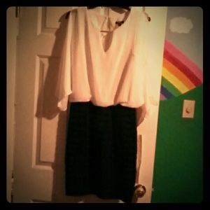 White and black cocktail dress