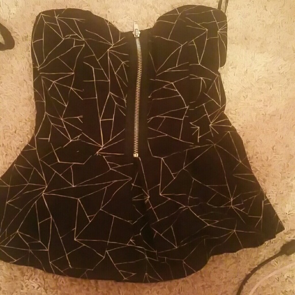 Peplum strapless tank