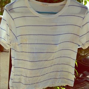 Brandy blue and white striped shirt