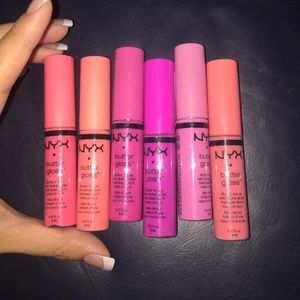 6 nyx cosmetics lipglosses! The pinks.