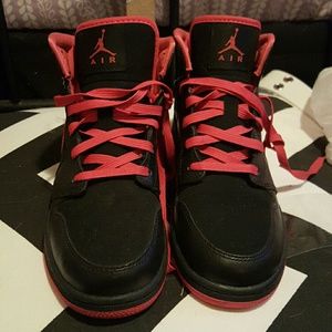 Pink and Black Jordans