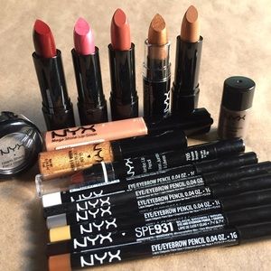 NYX Lipstick & Eye Makeup Bundle New!!