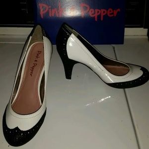 Pink and Pepper Retro Mod Glitter Heels