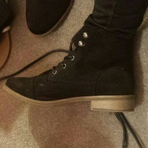 Short Black Lace up Boots