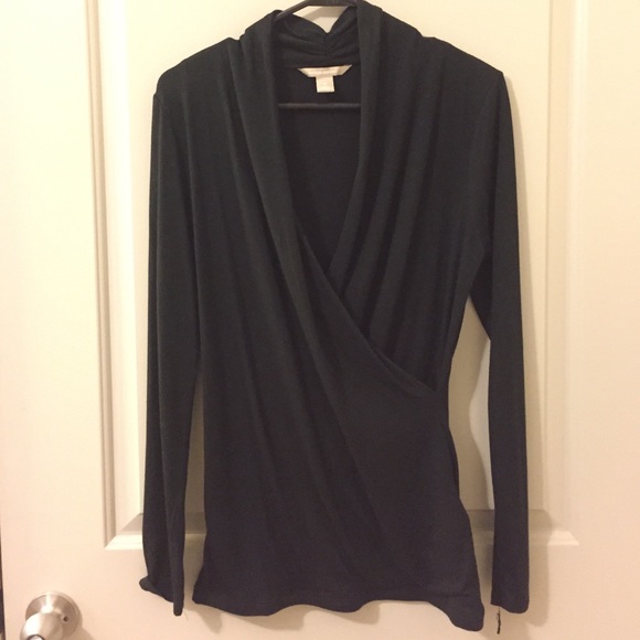 Banana Republic Tops - NWOT Black Banana Republic faux wrap top