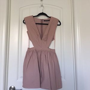 Faux Leather Cut Out Dress