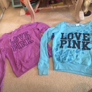 Pink Victoria Secret sweaters!