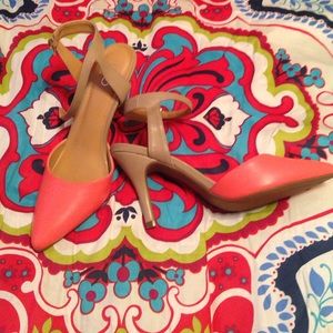 Coral & Khaki Heels