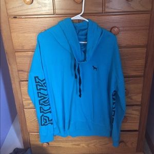 VS PINK Blue Cowl Sweatshirt