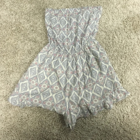 Abercrombie Pink/Blue Paisley Strapless Romper