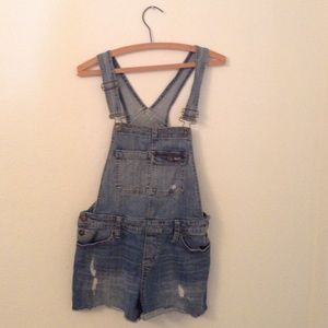 Cutoff Denim Overalls