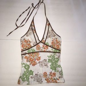 Brown Trim Bohemian Style Halter