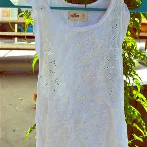 Hollister white flower tank