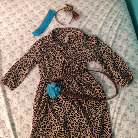 A dress, belt and 2 headbands