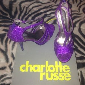 Charlotte Russe Purple Glitter Heels Sz7