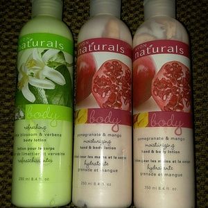 Three Avon Naturals hand & body lotions