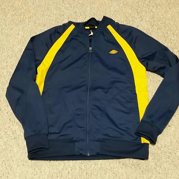 navy and yellow jacket