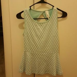 Mint open back shirt