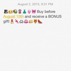 Buy before August 10th and receive a BONUS GIFT!!!